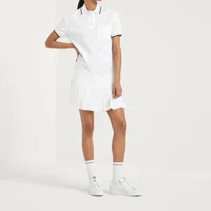 Personalizado de una pieza plisado Polo de golf Pickleball falda Golf Tenis vestido con pantalones cortos 2 en 1 deportes de manga corta Mini vestido