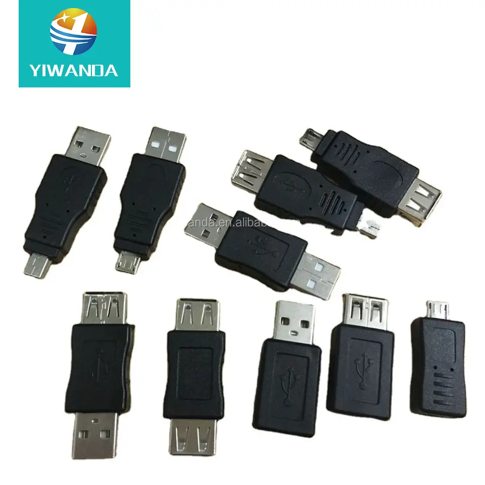 OEM USB2.0 adapter/connector micro usb male to mini usb female black