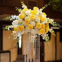 Offre Spéciale – Grandes Boules de Fleurs Artificielles en Soie Jaune pour Centres de Table de Mariage, Arrangements Floraux de 50 cm, 60 cm, 70 cm, 80 cm