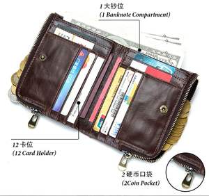 도매 지갑 옴므 지퍼 수직 지갑 빈티지 가죽 지갑 Rfid 남자 - Product Image 6