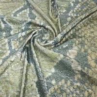Tissu jacquard brodé vert, tricoté, 100% polyester extensible pour robe, jupe, décoration intérieure, OEM disponible