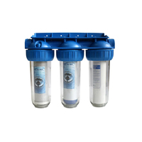 Système de Filtration d'Eau Domestique Manuel à 3 Étages de 10 Pouces [NW-BR10B4] avec Débit de 100 GPD