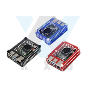Acrylic Case 9 Layers Box And Transparent Shell With Cooling Fan and Metal protective cover For Raspberry <strong>Pi</strong> 4 Module B - Product Image 1