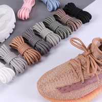 Lacets de remplacement unisexes en polyester textile de couleur unie, ronds, durables, de 5 mm, pour baskets, bottes Martin et chaussures de sport d'extérieur
