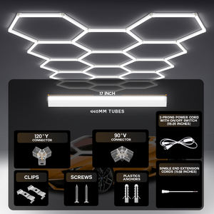 Luminaires suspendus LED hexagonaux en nid d'abeille pour ateliers de lavage de voitures et garages de detailing - Product Image 5