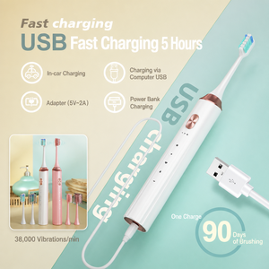 Cepillo de Dientes Eléctrico Sónico de 38000 VPM, Resistente al Agua IPX7, 90 Días de Autonomía, Carga Rápida USB, 5 Modos, Cuidado Bucal Familiar para Adultos - Product Image 3
