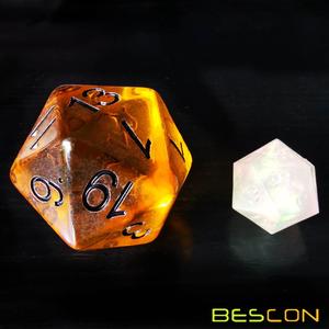 Bescon Ambra Jumbo D20 38 MM, Grande Formato 20 Lati <span class=keywords><strong>Dadi</strong></span>, Grande 20 Facce del Cubo di 1.5 pollici - Product Image 5