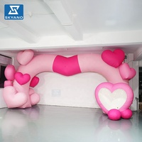 Arche gonflable personnalisée en forme de cœur pour la Saint-Valentin, décoration extérieure pour centre commercial, arche gonflable pour mariage, événement romantique, publicité, décoration