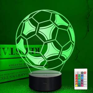 Veilleuse LED USB 3D Illusion Acrylique Personnalisée en Gros pour Club de Football, Base de Table/Bureau, Motifs de Noël, 30 Designs Écologiques - Product Image 1