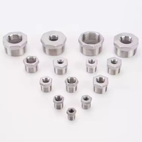 Douille hexagonale filetée CNC en acier inoxydable 304 pour commande en gros, 1/8 ", 1/4 ", 1/2 ", raccord de tuyauterie réducteur hexagonal en acier inoxydable