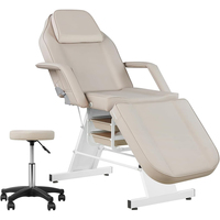 Table de massage de beauté, table de salon de beauté, table de massage des cils, table de spa faciale incurvée, électrique, portable, de luxe, hydraulique, réglable