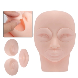 Cabezas <span class=keywords><strong>de</strong></span> Maniquí para Práctica <span class=keywords><strong>de</strong></span> Maquillaje Permanente, Moldes Reemplazables para Cejas, Ojos y Labios, Cabeza <span class=keywords><strong>de</strong></span> Práctica para Tatuajes y Microblading - Product Image 1
