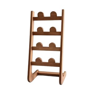 Estante de madera para zapatillas, organizador de almacenamiento de madera maciza de varias capas para entrada y baño, tipo de pie, color madera natural - Product Image 3