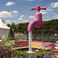 Fontaine d'eau de jardin extérieure en résine Feng Shui de haute qualité pour piscine et étang avec robinet flottant