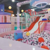 Parc d'aventure pour enfants de terrain de jeu de château d'intérieur commercial avec des tailles personnalisables certifiées CE de piscine de boule de toboggan