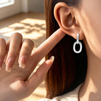 Nouvelles boucles d'oreilles pendantes simples en argent massif pour femme, bijoux en argent sterling 925 pour fille