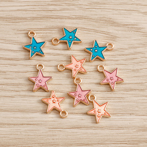 Weny, 10 pezzi per confezione, ciondolo a forma di stella a cinque punte in lega con finitura a goccia d'olio, realizzato a mano. - Product Image 2