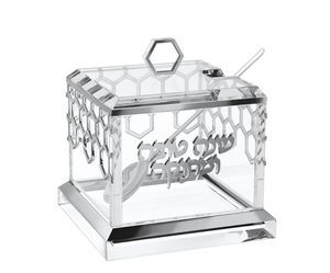 Tùy chỉnh hiện đại lucite Acrylic tổ ong món ăn <span class=keywords><strong>Rosh</strong></span> <span class=keywords><strong>hashanah</strong></span> mật ong Jar tổ chức sự kiện ủng hộ món quà mật ong nồi với muỗng - Product Image 2