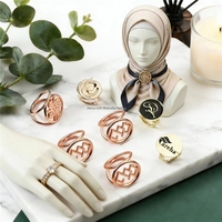 Épinglette personnalisée en métal, badge en émail souple, anneau pour foulard, boucle de hijab musulman pour femme, accessoires de bijoux de luxe