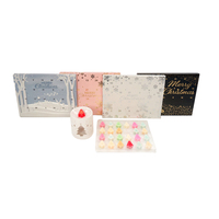 Calendario de Adviento de Lujo de 24 Días para Ceras Aromáticas, Caja Vacía con Materiales Reciclados, Laminado Mate y Bandeja de Plástico con Relieve