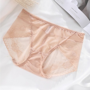 Mutandine di pizzo ricamo rosa apertura gamba grande OEM mutandine di biancheria intima di pizzo trasparente Sexy all'ingrosso della fabbrica - Product Image 3
