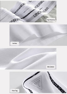 Boxer da uomo personalizzati con motivo a righe Spandex in cotone sostenibile con Logo personalizzato stile classico-fornitura di pacchetti OEM/ODM - Product Image 4