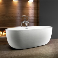 Vente en gros de baignoire autoportante en résine acrylique UPC pour salle de bain, baignoire profonde ovale pour adultes
