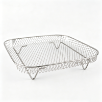 Accessoires pour friteuse à air en acier inoxydable 304, panier de friture empilable rond/carré à 3 niveaux
