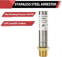 Amortisseur de choc d'eau en acier inoxydable avec filetage MIP de 1/2 pouce pour plomberie d'eau potable 250 PSI 180 F