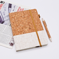 Carnet de notes A5 de haute qualité, design en grain de liège épaissi, papier écologique, boucle pour stylo, fournitures de bureau personnalisées, vente en gros