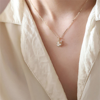 2025 plus récent S925 coquille perle minimaliste bijoux femmes géométrique collier à breloques