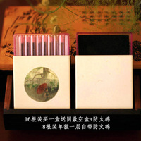 Bâtonnets d'encens portables style allumettes 16 pièces avec tampon en coton ignifuge, coffret cadeau de voyage, marque privée OEM