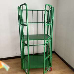 जापानी शैली भारी शुल्क पाउडर लेपित स्टील रोल कंटेनर ट्रॉली कंटेनर ट्रॉली फोल्डेबल स्टैकयोग्य डिजाइन गोदाम के लिए - Product Image 3