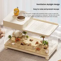 Réservoir d'élevage pour hermit crabs, en plastique, éco-responsable, avec couvercle, boîte pour reptiles, plateforme d'escalade, drainage inférieur, réservoir pour tortues