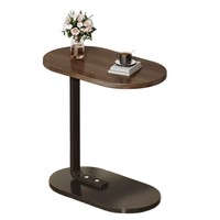 Petite table d'appoint mobile de style nordique avec cadre métallique et plateau en verre, étagère de rangement pour chevet, café ou canapé, meuble d'angle pour salon