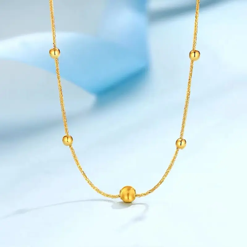 Carline 18k oro reale perline collana iniziale minimalista Oem oro cuore fiore gioielli impermeabili di lusso per le donne