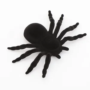 Halloween Prank Props Spider Toy Funny Decoration Tool Trick toys Flocking spider Decoration Party Black Flocking Spider