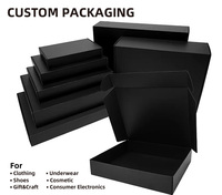 Boîte d'expédition en carton ondulé noir mat de luxe personnalisée en gros avec gaufrage pour l'emballage e-commerce