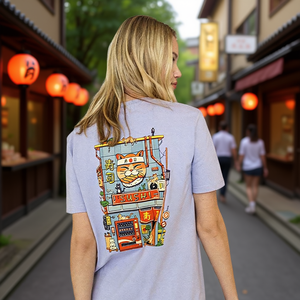 T-shirt Neko Sushi House, stampa grafica sul retro, unisex, abbigliamento casual - Product Image 3