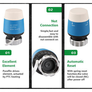 <span class=keywords><strong>Thermostat</strong></span> de commande d'actionneur thermique thermostatique <span class=keywords><strong>manuel</strong></span> et automatique <span class=keywords><strong>intégré</strong></span> MEIBA 230V, matériau FR-PET, chauffage 3 ans - Product Image 6