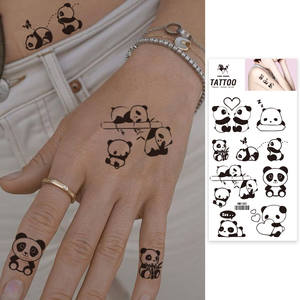 3D impermeable pequeño negro dibujado a mano tatuajes tribales realista tatuaje temporal pegatina conjunto con imágenes de calavera - Product Image 2