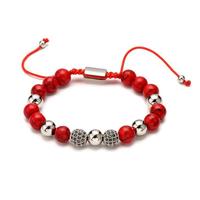 Gelang pulsera hombre ular magnetik pria gelang semanggi akrilik 18K emas tidak pudar tahan air benang sutra gelang