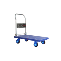 Carretilla de Plataforma Plegable de Alta Resistencia, Silenciosa, con 4 Ruedas, Carro de Transporte Plano para Almacén