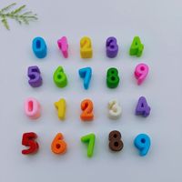 Cuentas de Plástico Acrílico con Números Grandes y Agujeros Grandes, Abalorios Iniciales Gruesos para DIY, Pulseras, Cadenas de Teléfono Móvil y Cuerdas