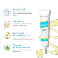 Gel anti-acné à l'acide salicylique pour le visage, hydratant et apaisant, contrôle du sébum, soin doux BHA, marque privée