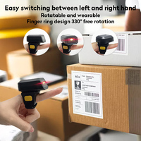 Escáner de anillo de dedo JR Z38 1D con base de carga y escáner inalámbrico de alta velocidad de escaneo codigo barras Bluetooth
