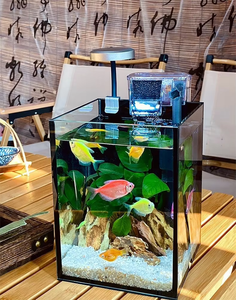 Pierres verticales d'<span class=keywords><strong>aquarium</strong></span> d'aquaculture de luxe moderne grand filtre de réservoir de poissons conception rectangulaire en plastique durable pour la salle à manger - Product Image 3