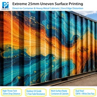 Mesin Printer Dinding Vertikal 3D Otomatis Dual Head CMYK+W 25mm untuk Permukaan Tidak Rata, Mesin Cetak Langsung ke Dinding Logam untuk Mural