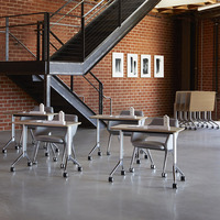 Mobilier scolaire Table et chaise d'étudiant mobile Bureau et chaise de formation en classe Table de communication en forme de U universitaire