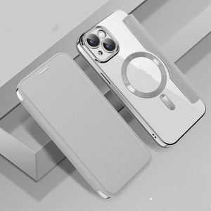 La más nueva funda tipo Cartera de cuero PU, funda trasera transparente magnética, Clip para tarjeta para Iphone 16 Pro Max, teléfono móvil para <span class=keywords><strong>Samsung</strong></span> S25 ULTRA - Product Image 4